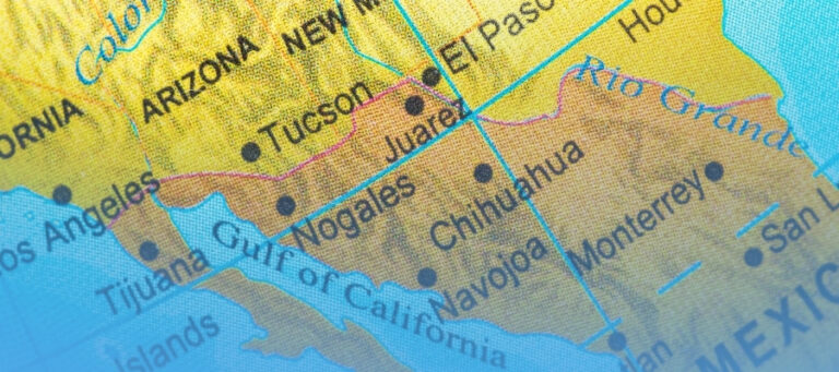 Mapa de la frontera México-Estados Unidos